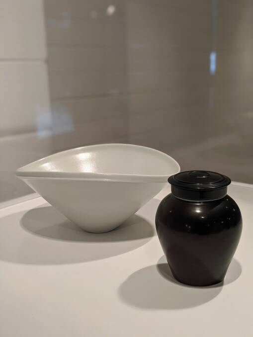 Prue Venables, White Oval Bowl and Tea Caddy, 2019. Picture: Supplied