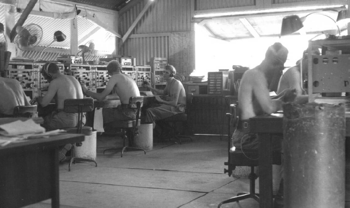 The 547 Signal troop, part of the Australian Army's force in the Vietnam War, Nui Dat, 1969. Australian Signals Directorate director-general Rachel Noble will say the agency's efforts in gathering intelligence today are as important as during war time. Picture: Australian Signals Directorate