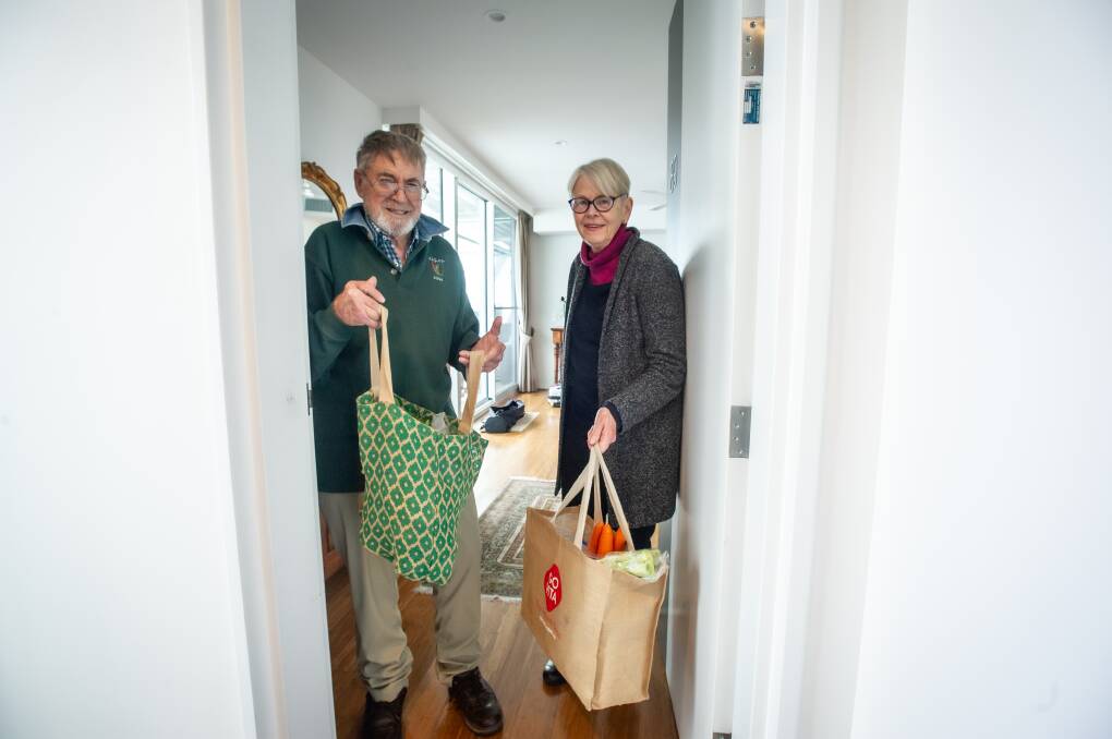 Andy and Janet Russell of Reid regularly have their groceries home delivered. Picture: Karleen Minney