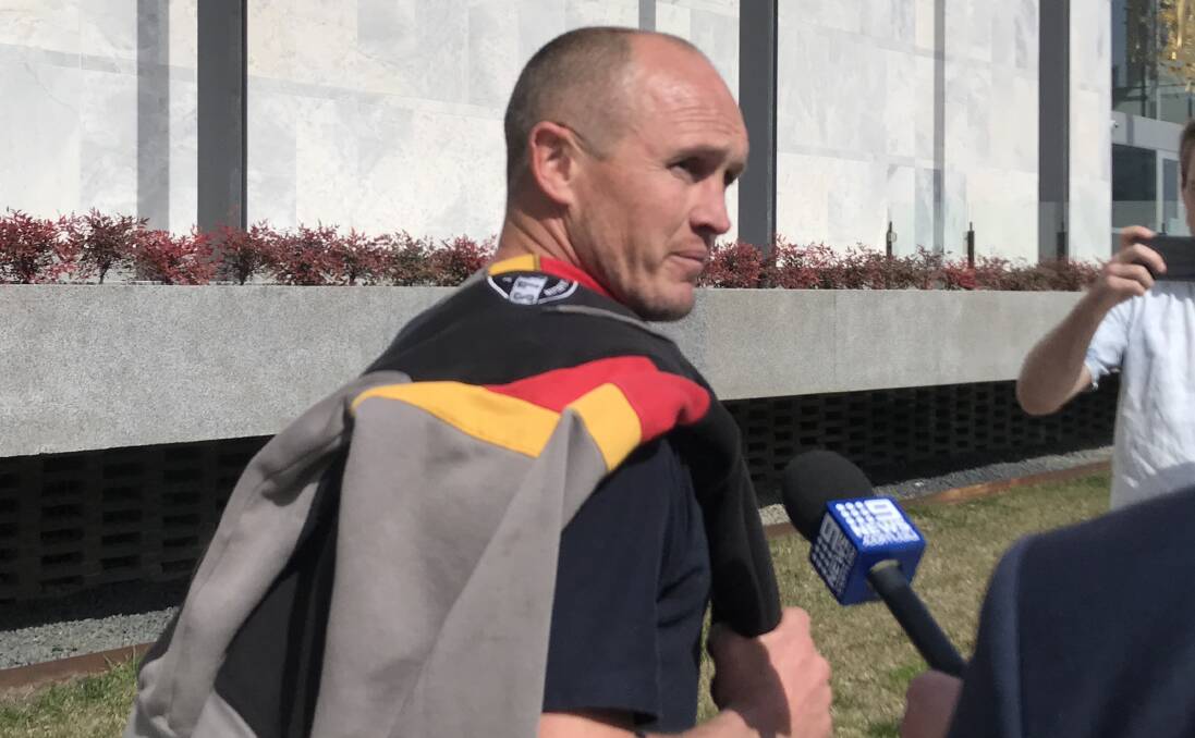 Owen Van Duren outside the ACT Magistrates Court on a previous occasion. Picture: Cassandra Morgan