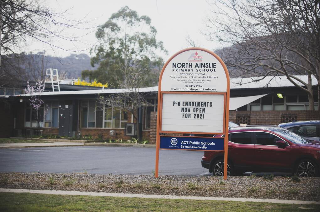 Five rooms have been closed for cleaning at North Ainslie Primary School after lead dust was detected. Picture: Dion Georgopoulos