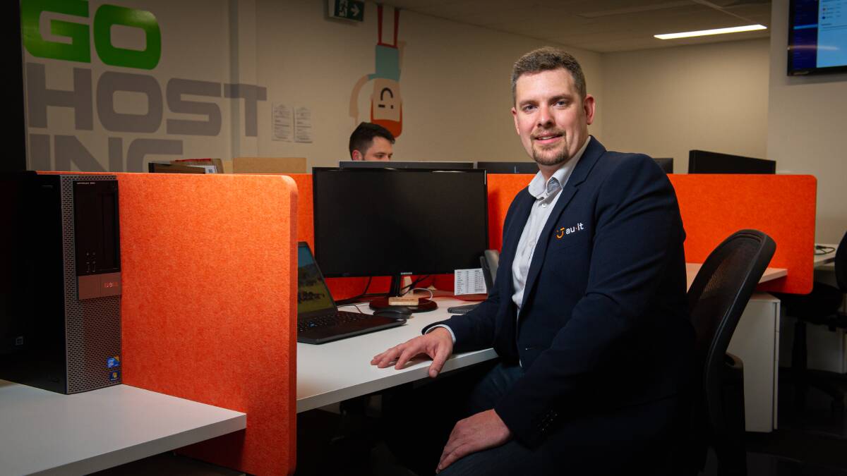 Managing director of AU IT, Alan Dawe, said his business had been flat strap trying to get home offices and IT networks set up for Canberra businesses. Picture: Elesa Kurtz 