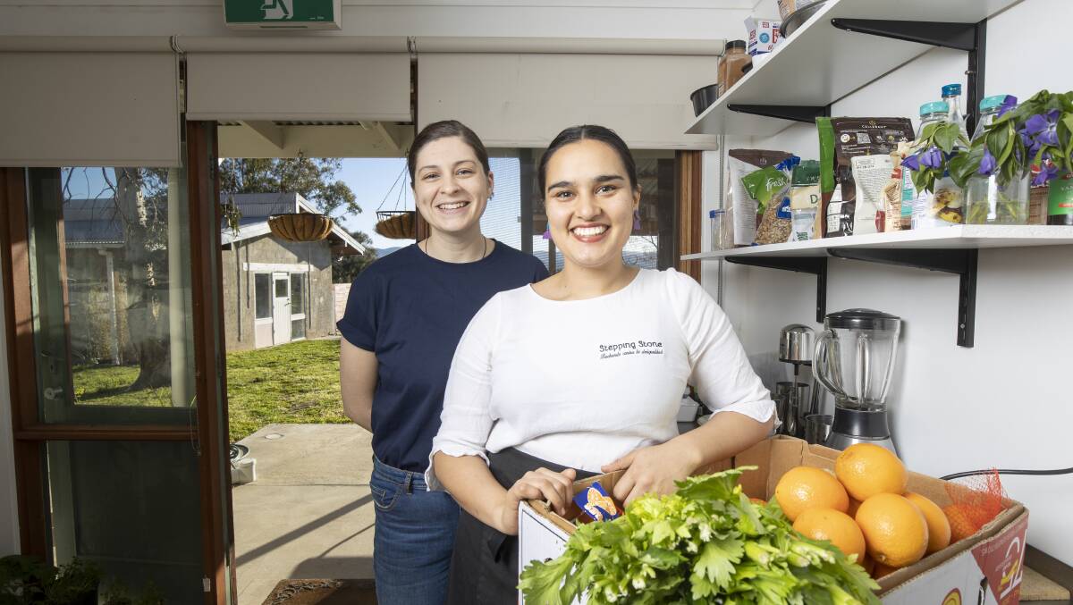 Cafe Stepping Stone owners Hannah Costello and Vanessa Brettell
opened a cafe in Holt, after their Colombian venue was forced to close. Picture: Sitthixay Ditthavong