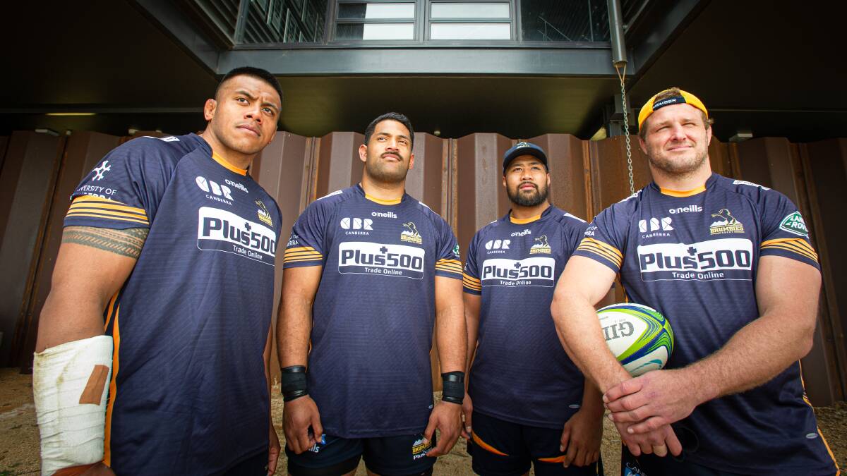 Brumbies front-rowers Allan Alaalatoa, Scott Sio, Folau Fainga'a and James Slipper have a huge role to play in the decider. Picture: Elesa Kurtz