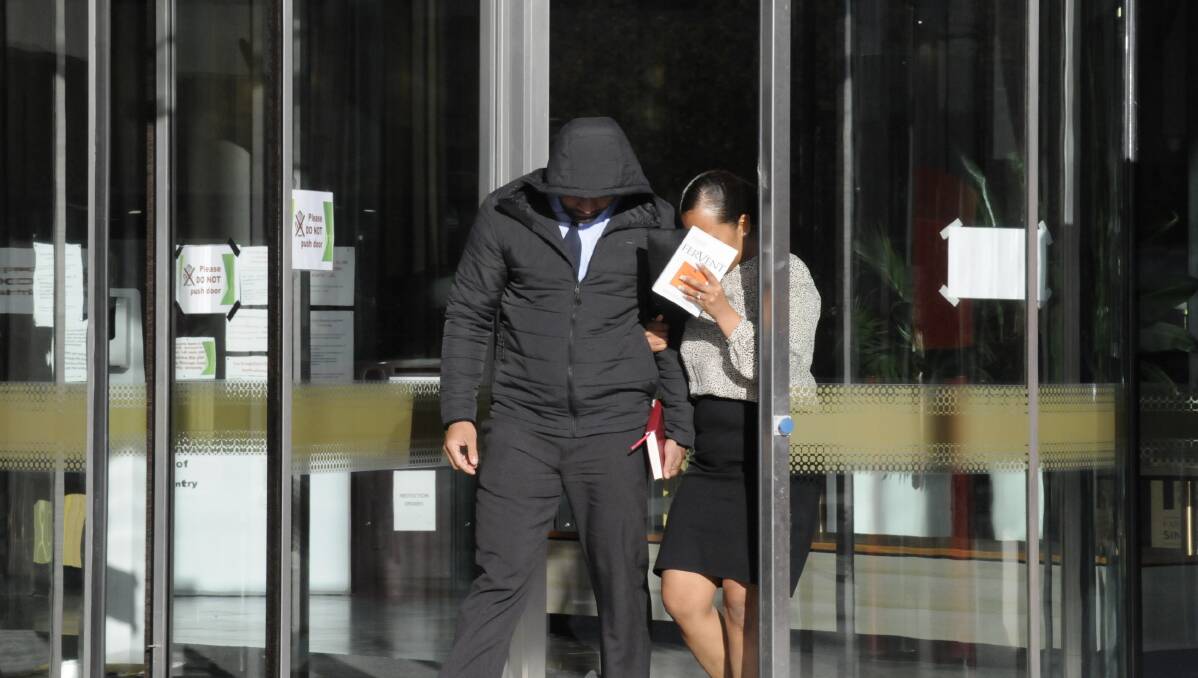 Alleged rapist Simon Vunilagi leaves the ACT courts on Thursday afternoon. Picture: Cassandra Morgan