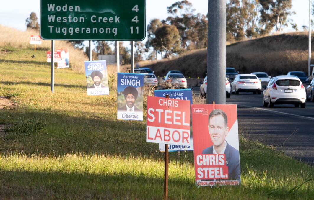Corflutes put a face to a name and add some colour to election time. Picture: Elesa Kurtz