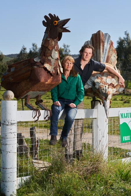 Mother and son Anne McGrath and Fred McGrath Weber want to add attractions such as a cafe and farm produce shop to their egg farm on the old Majura Road. Picture: Matt Loxton.