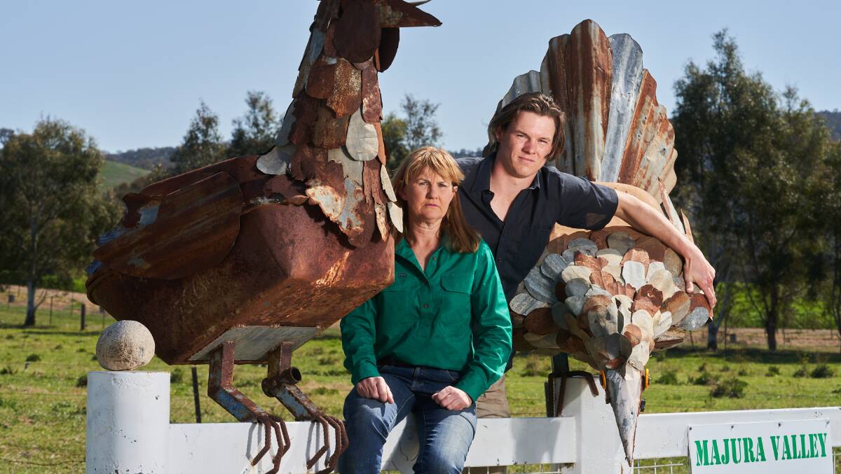 Ann McGrath and Freddie McGrath Weber face ongoing uncertainty over the lease of their farm from the ACT government. Picture: Matt Loxton