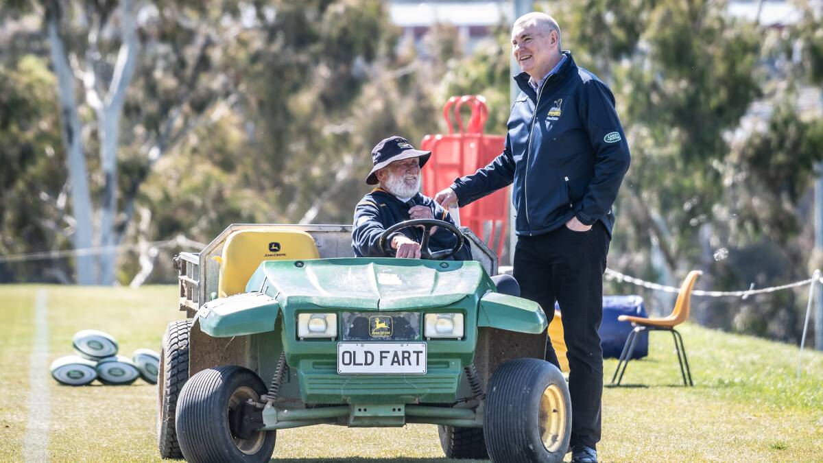 You can find Garry Quinlivan racing around Brumbies headquarters on his buggy. Picture: Karleen Minney