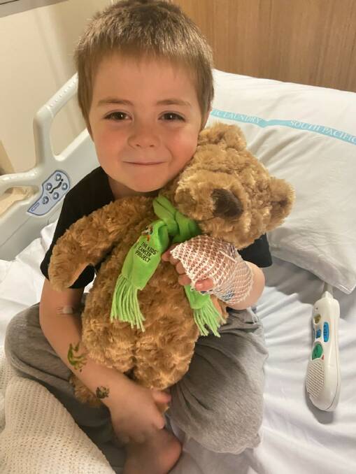 William Johns, 5, of Belconnen is being treated in Sydney for cancer. Picture: Supplied