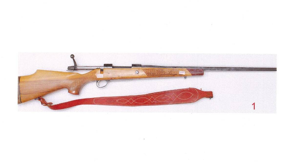 A rifle allegedly found by police at the home of Peter Zdravkovic. Picture: Supplied