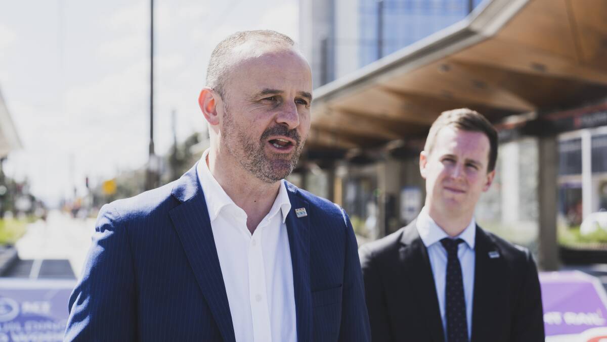 Chief Minister Andrew Barr has described Alistair Coe as an "economic lightweight". Picture: Dion Georgopoulos