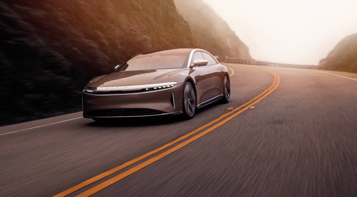 Out of Silicon Valley comes the impressive Lucid Air, which targets the top end of the EV luxury market. Picture: Supplied