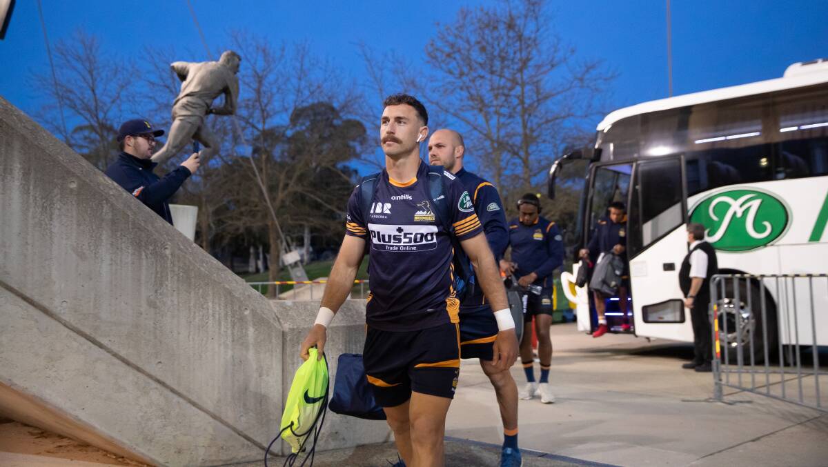 Brumbies' Nic White and Lachlan McCaffrey arrived at Canberra Stadium with a job to do. Picture: Sitthixay Ditthavong