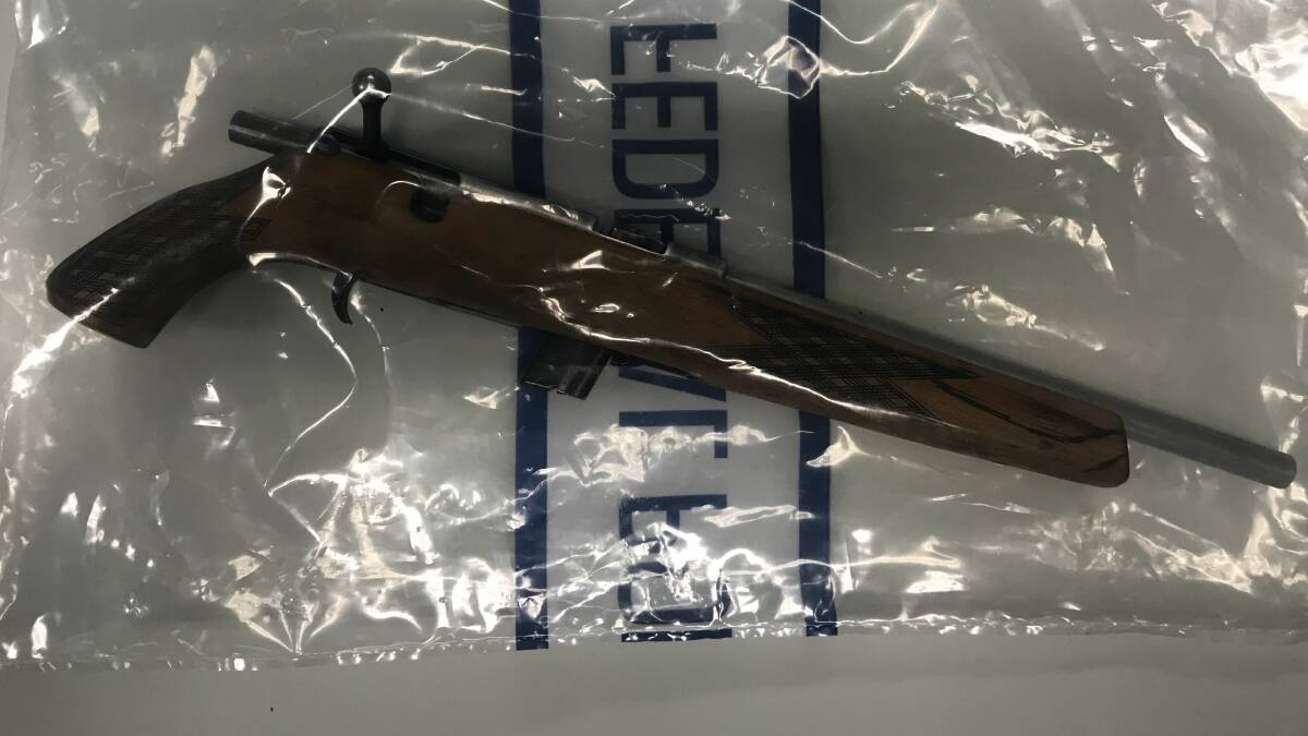 A gun seized by police during a search of Kevin Thomas Clarke's home and car on Australia Day. Picture: ACT Policing