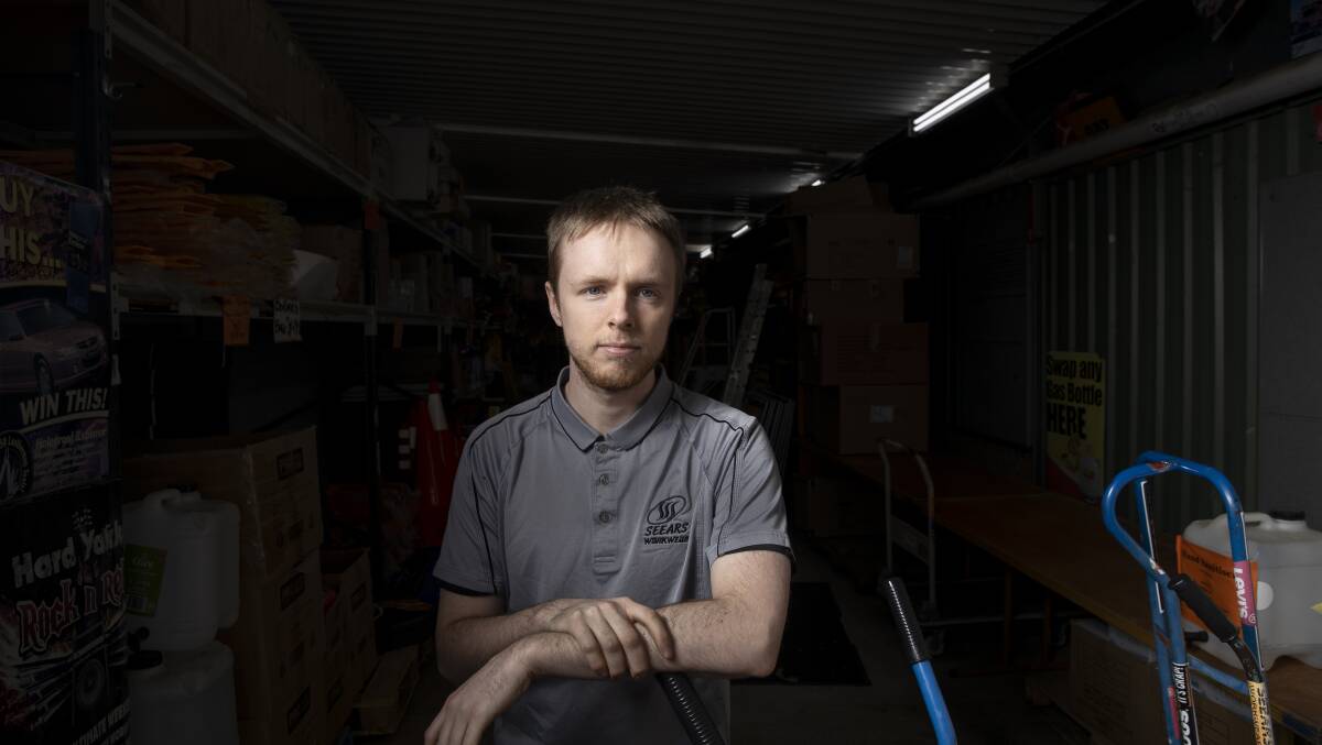 Storeman Tristan Launder at the Seears store in Fyshwick. Picture: Sitthixay Ditthavong .
