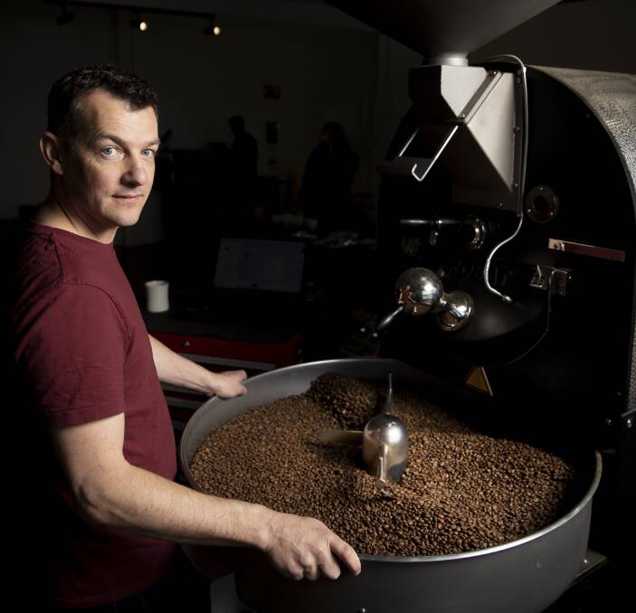 Redbrick Coffee owner Tim Manning at the Fyshwick roastery. Picture: Sitthixay Ditthavong