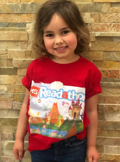 Four-year-old Daisy Duffill of Theodore raised the most money in the ACT in this year's MS Readathon.