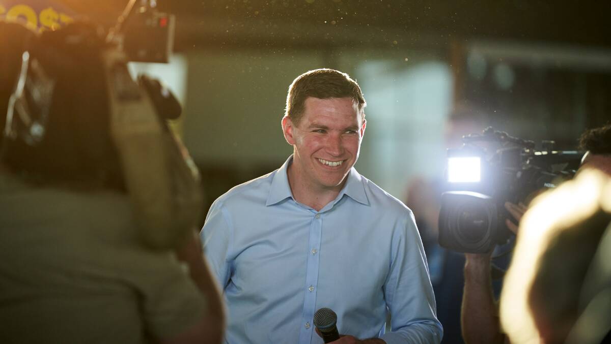 Alistair Coe walks to the stage to launch the Canberra Liberals' election campaign. Picture: Matt Loxton