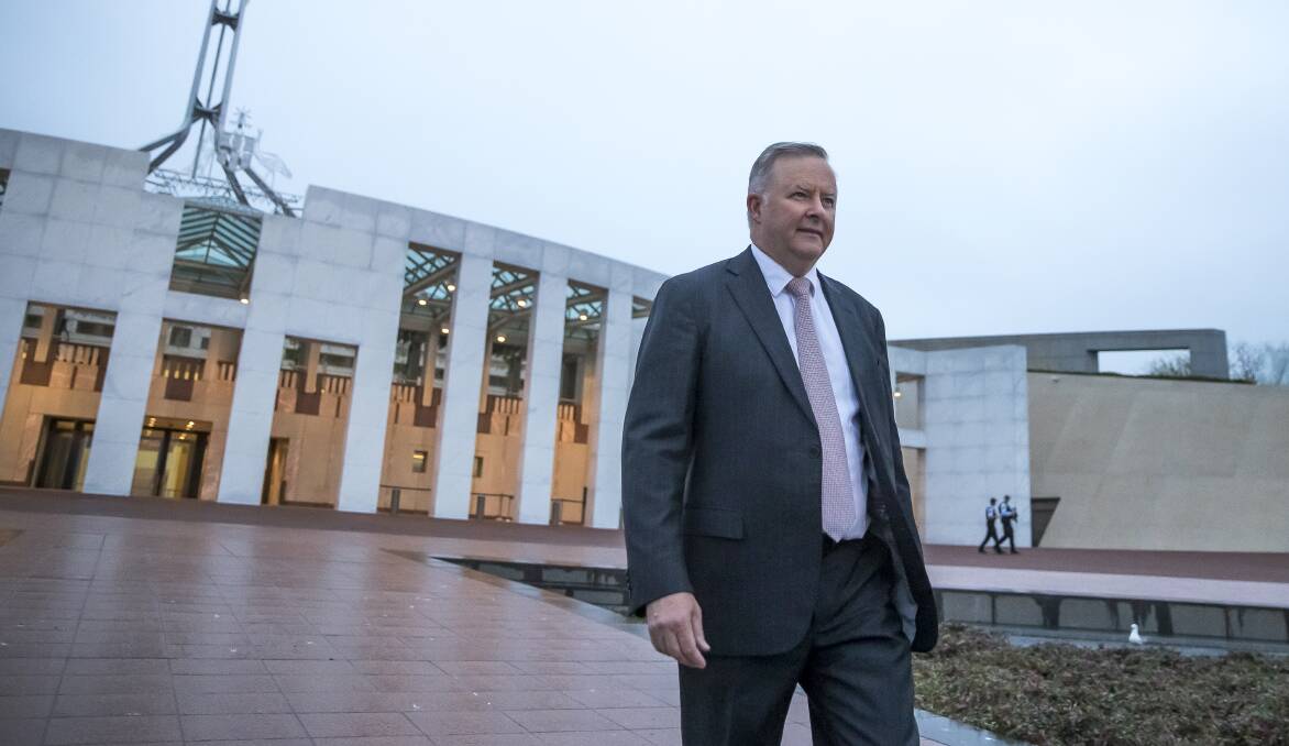 Opposition Leader Anthony Albanese outside Parliament House in October. Picture: Sitthixay Ditthavong