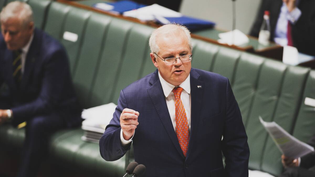 Prime Minister Scott Morrison thanked the public service on Thursday. Picture: Dion Georgopoulos