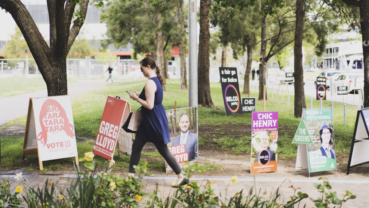 More than half of the electorate has voted early for the ACT election. Picture: Dion Georgopoulos