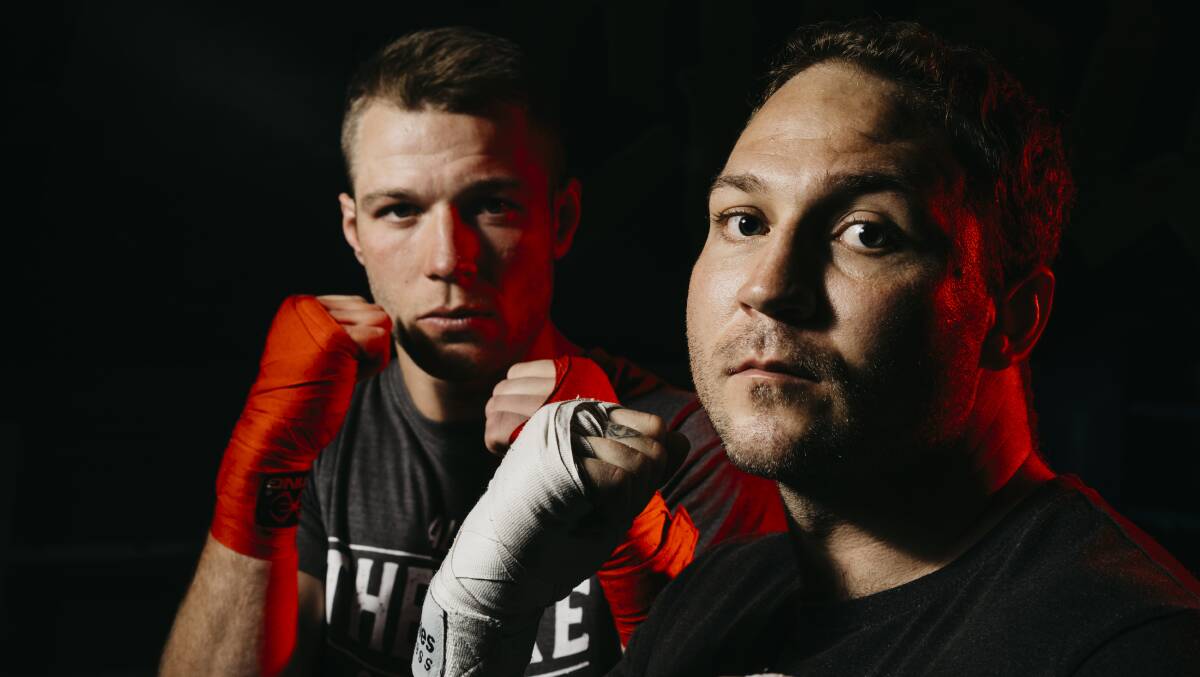 Boxers Alex Cooper, and Abe Archibald will be on show in Canberra next month. Picture: Dion Georgopoulos