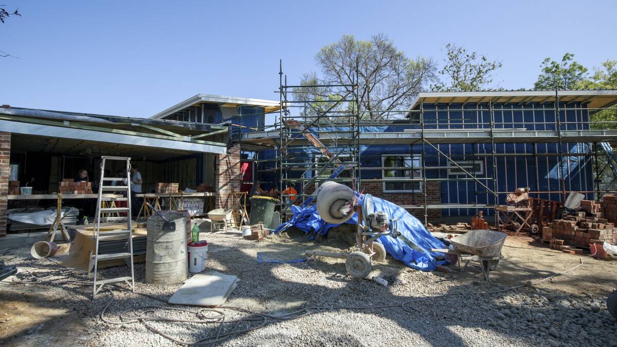Alex Feng's PassivHaus under construction in O'Connor. Picture: Sitthixay Ditthavong 
