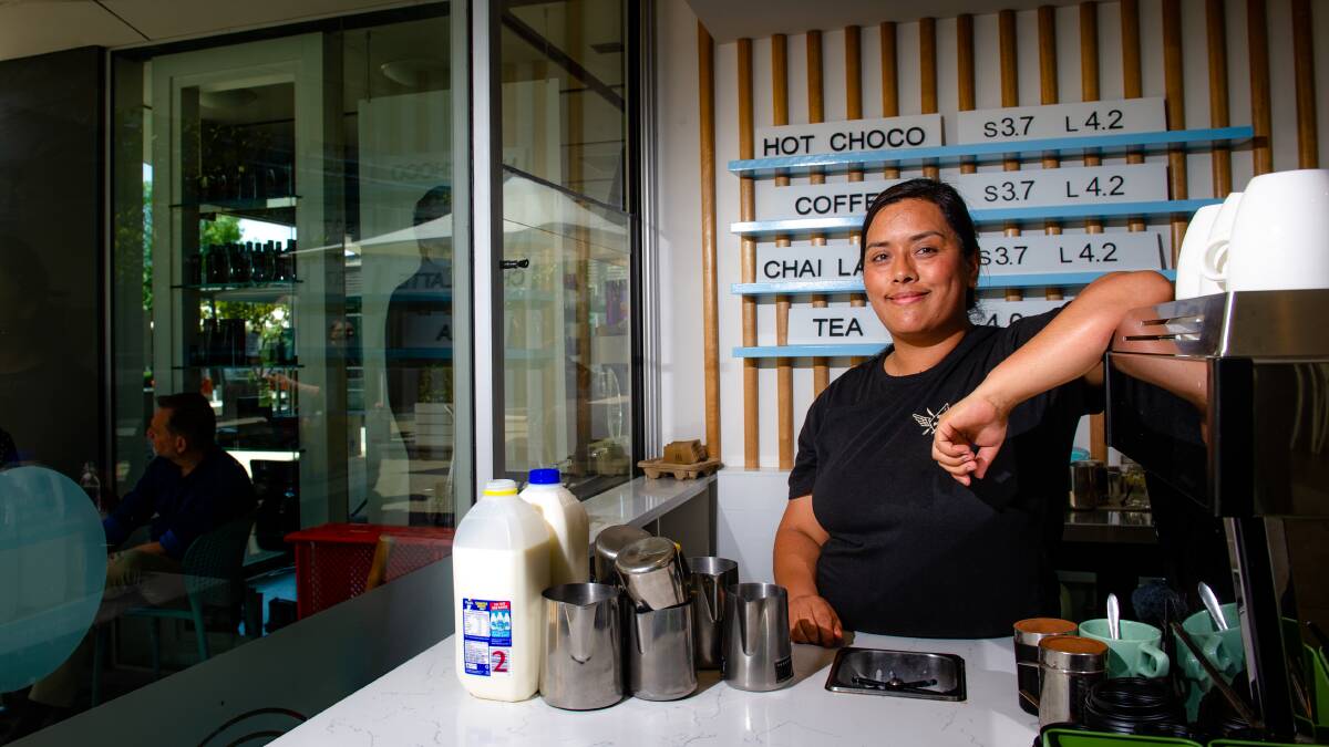 Bread and Butter manager, Salina Silwal Bohara, has seen business slowly return as office workers trickle back into Brindabella Business Park. Picture: Elesa Kurtz