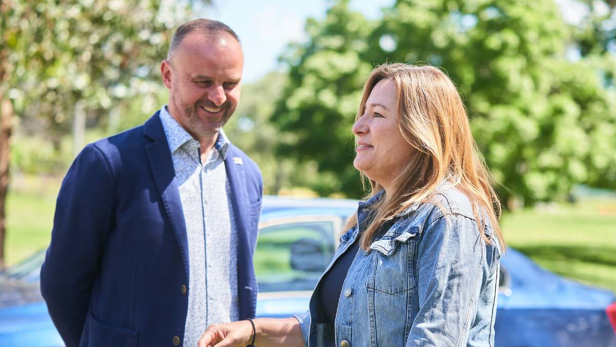 Chief Minister Andrew Barr and Housing minister Yvette Berry have defended the ACT's record on public housing investment. Picture: Matt Loxton