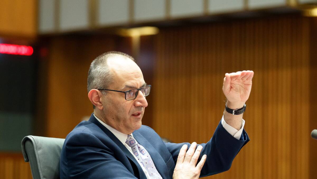 Department of Home Affairs Secretary Mike Pezzullo during Senate Estimates in October 2020. Picture: Sitthixay Ditthavong