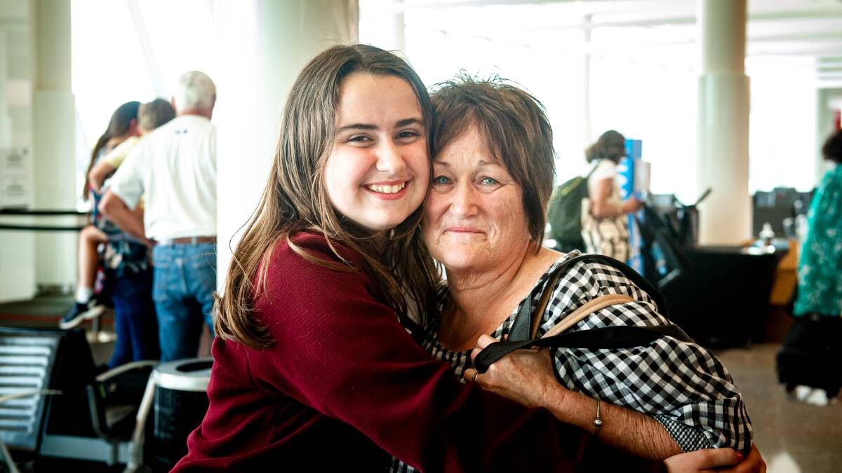 Hannah Sweet, 13, with Teena Sweet after not seeing each other for many months. Picture: Elesa Kurtz