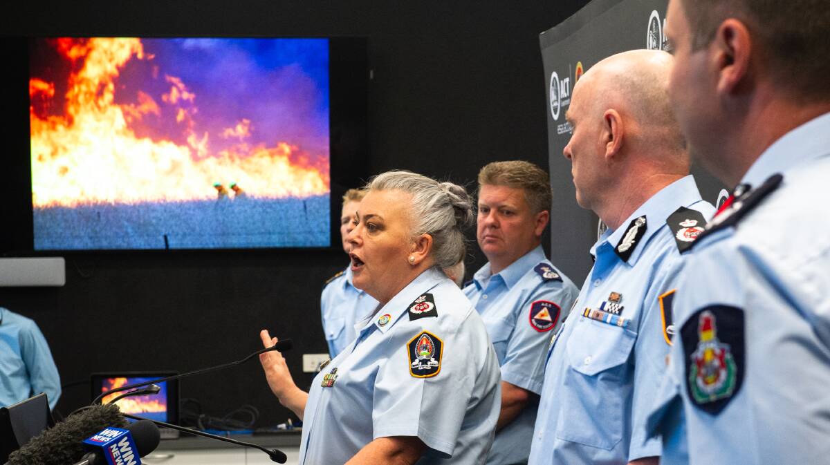 ACT Emergency Services Agency Commissioner Georgeina Whelan announces the start of the 2020-21 bushfire season.
Picture: Elesa Kurtz