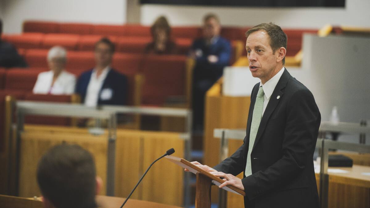 ACT Greens leader Shane Rattenbury doesn't mind some friendly competition. Picture: Dion Georgopoulos
