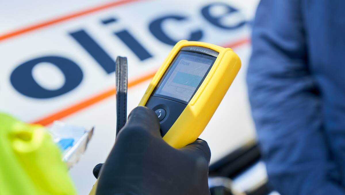 A standard roadside test to detect the presence of alcohol. Picture: Matt Loxton.