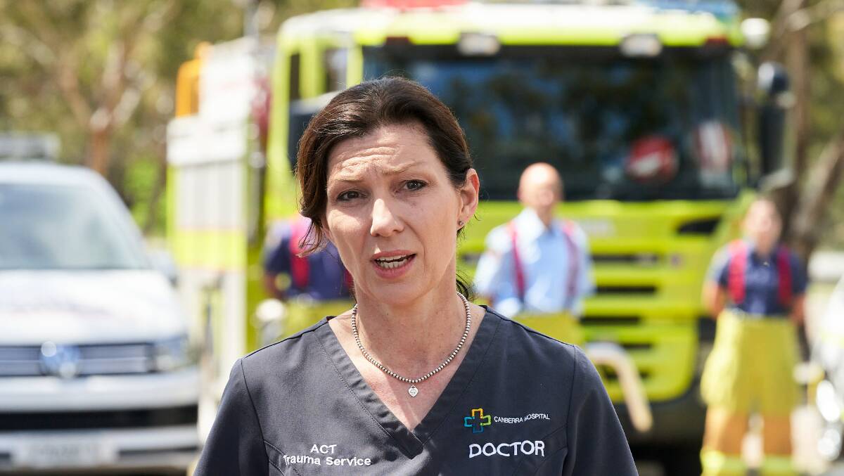 Trauma surgeon and Director of the ACT Trauma Service, Dr Ailene Fitzgerald at the road safety campaign launch. Picture: Matt Loxton