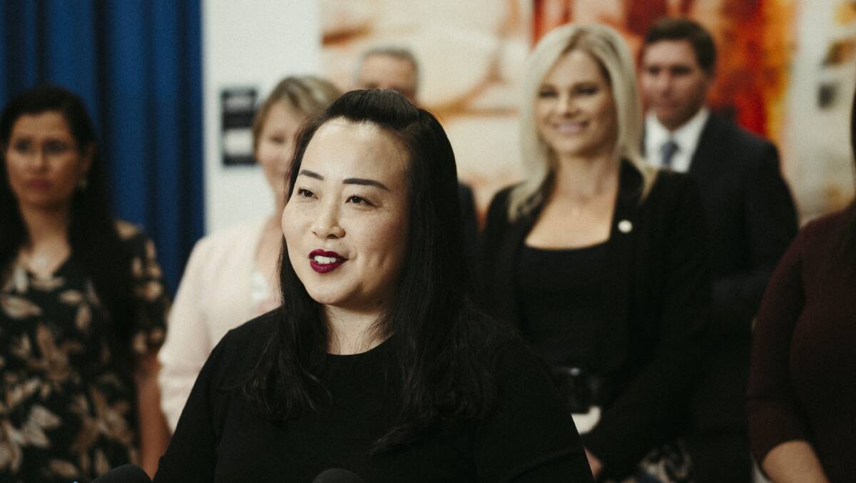 New ACT Liberal leader Elizabeth Lee unveils her shadow cabinet. Picture: Dion Georgopoulos 