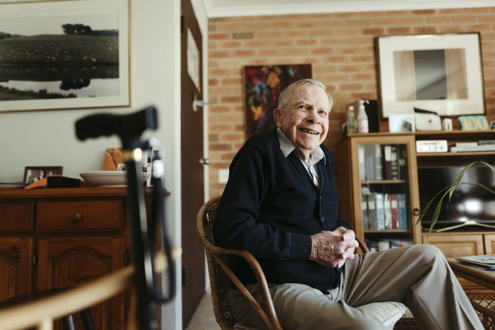Emeritus professor Malcolm Whyte at his home in Weston on Friday. Picture: Dion Georgopoulos 