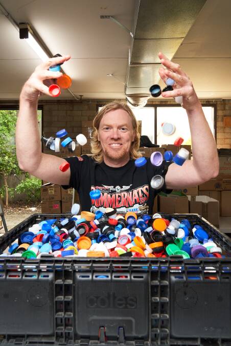 Tim Miller started Lids4Kids because he was stunned drink bottle lids weren't being recycled. Picture: Matt Loxton
