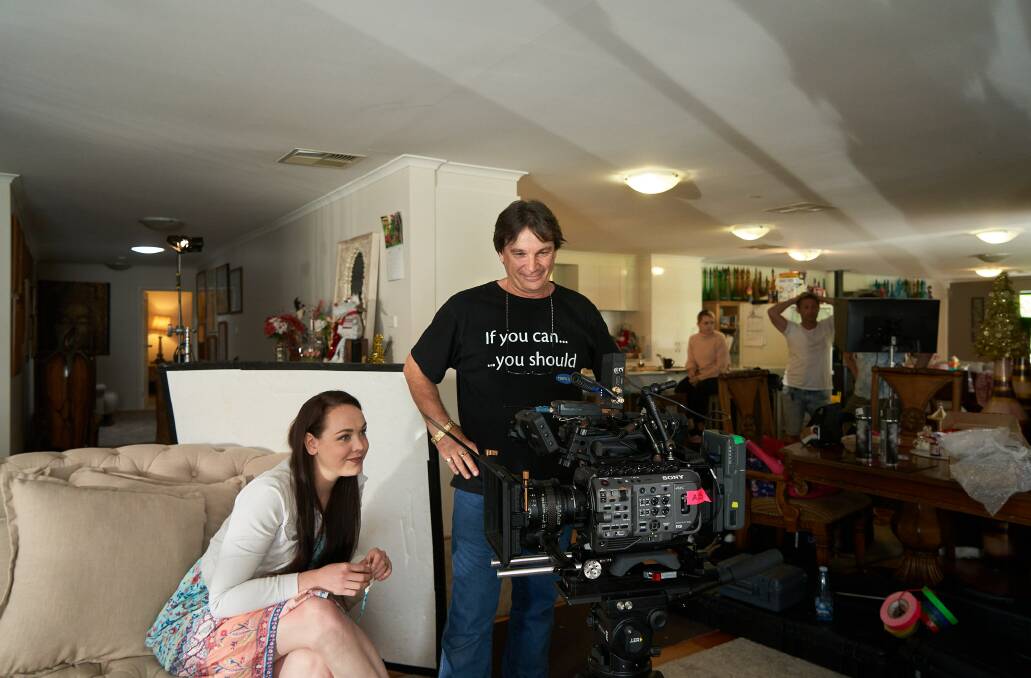  Director Tiny Srejic and actress Jessica King at his home in Melba filming The Choice. Picture: Matt Loxton