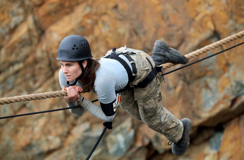 Molly Taylor conquers the rope crawl in SAS Australia. Picture: Supplied