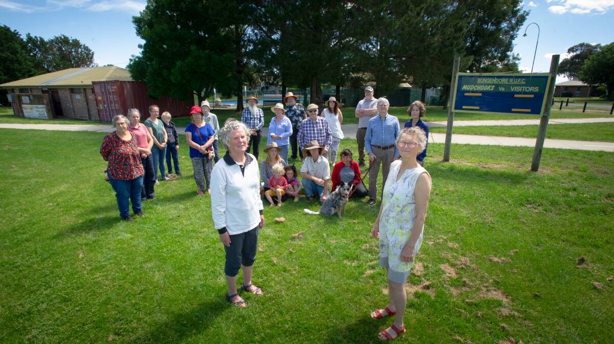 Swimming club president Rhonda-Jane Foulds with Bungendore Park Action Group member Judith Turley. The group is concerned with what it says has been a lack of consultation on the location of a new high school. Picture: Elesa Kurtz 