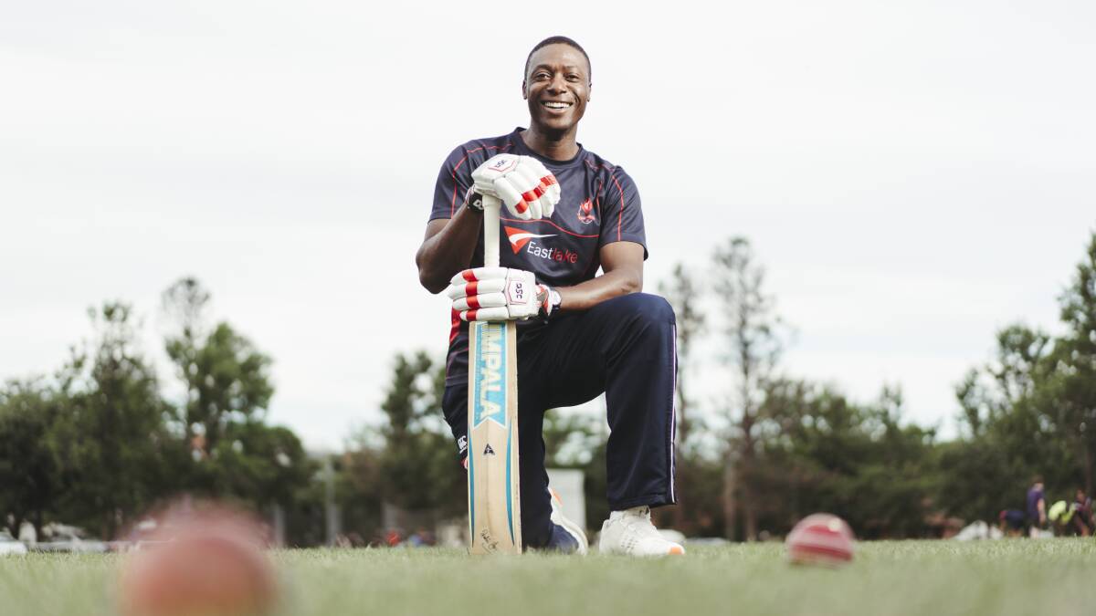 Eastlake player Vusi Sibanda. Picture: Dion Georgopoulos - THE CANBERRA TIMES, ACM