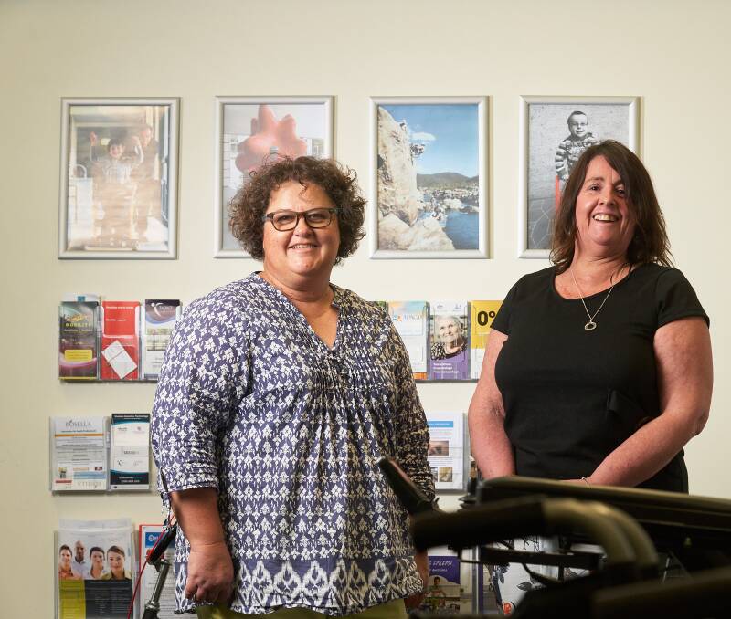 TADACT executives Trudy Taylor and Julie Lobel will soon have new sensors from IntelliCare that will help the elderly and those with disabilities remain independent for longer. Picture: Matt Loxton