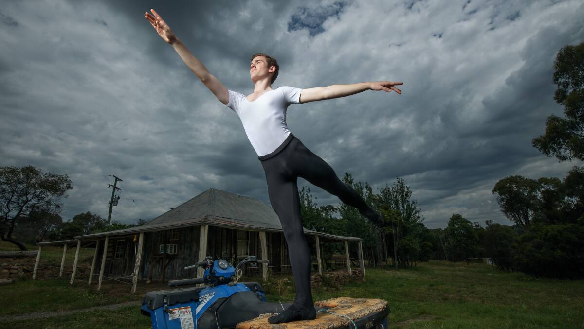 Seventeen-year-old Murrumbateman ballet dancer Angus Phillips-Higham. Picture: Sitthixay Ditthavong