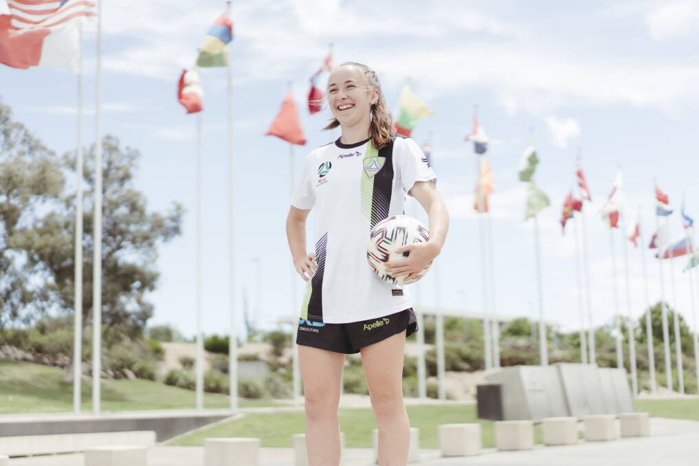 Canberra United's Laura Hughes has returned from her winter stint in Iceland with Throttur Reykjavik FC. Picture: Dion Georgopoulos