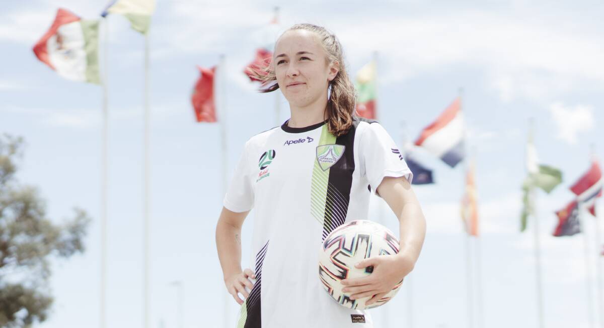 Canberra United player Laura Hughes is primed to go to another level this season. Picture: Dion Georgopoulos
