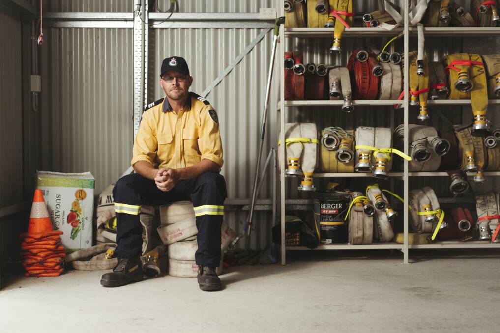 Wallaroo Rural Fire Brigade captain Geoff Morris at the Wallaroo RFS training shed. Picture: Dion Georgopoulos 