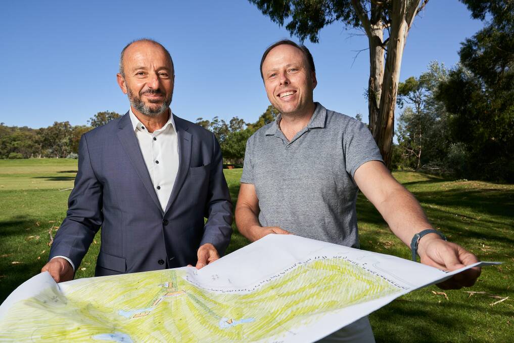 On course for a clash: Dimitri Nikias from Nikias Diamond and (right) Marcus Graham from Stewart Architecture. Picture: Matt Loxton