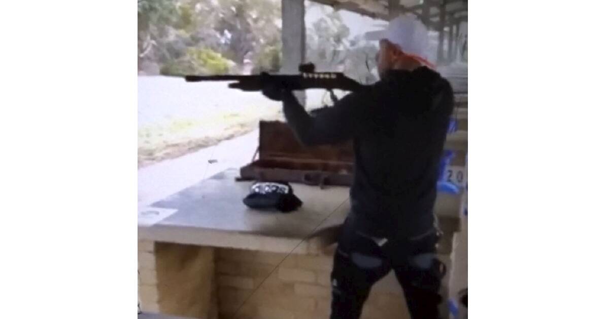 Axel Sidaros at a shooting range before the alleged attempted murder of Peter Zdravkovic. Picture: Supplied